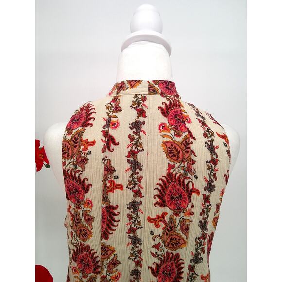 Coco Jaimeson Womens Multicolor Lace Detailing Neckline Tie Dress Large - Picture 6 of 9